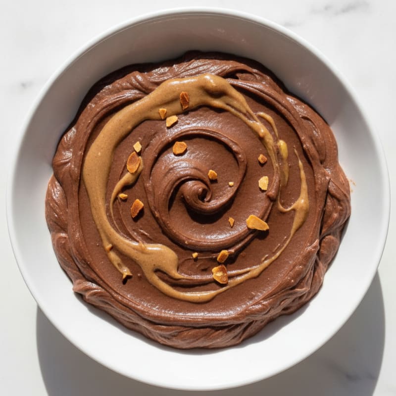 Chocolate Protein Pudding with Almond Butter Swirl