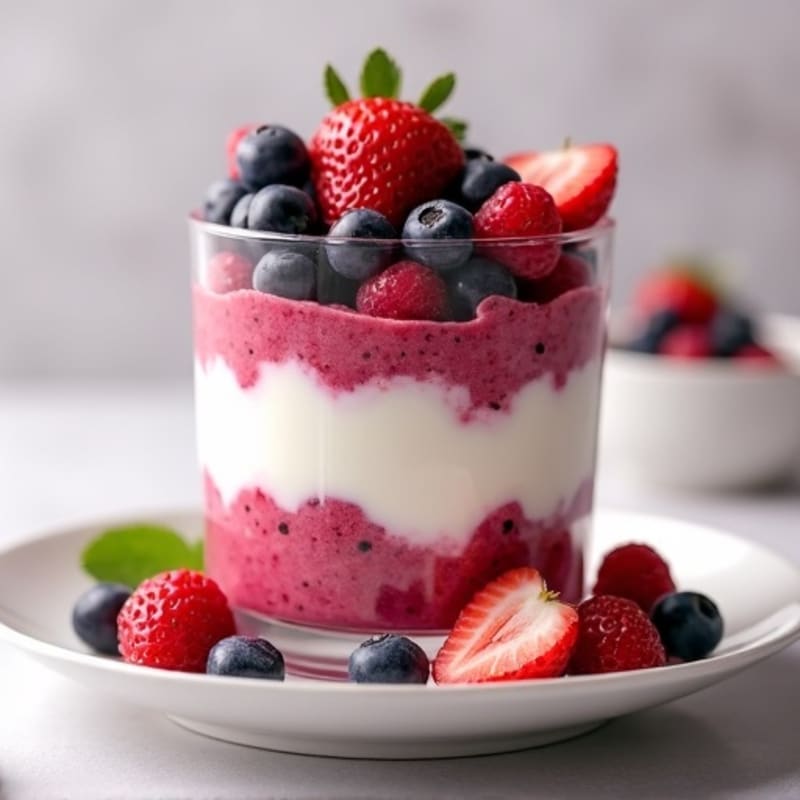 Greek Yogurt Protein Parfait with Mixed Berries