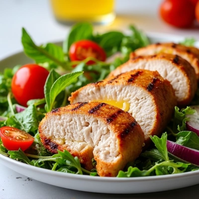 Grilled Pork Tenderloin Salad with Mixed Greens and Citrus Vinaigrette