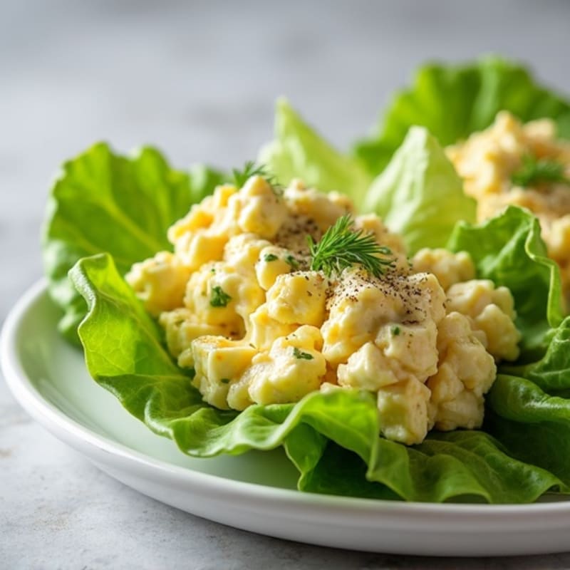 Creamy Greek Yogurt Egg Salad Lettuce Wraps