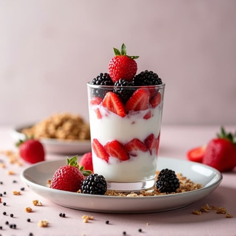 Greek Yogurt Protein Parfait with Mixed Berries