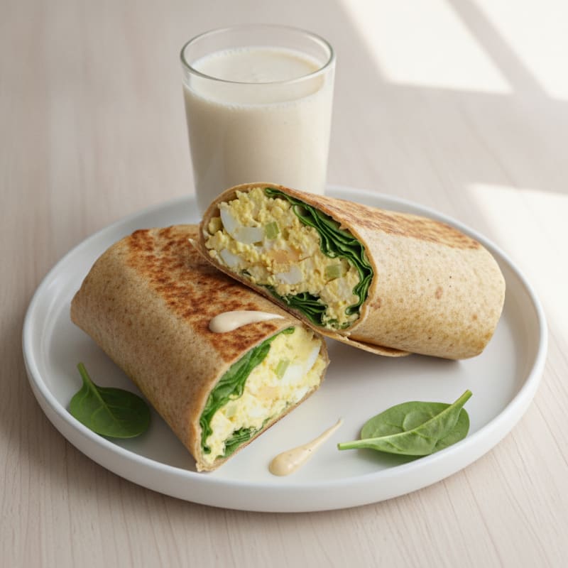 Savory Egg Salad Carb Smart Wrap & Protein Shake