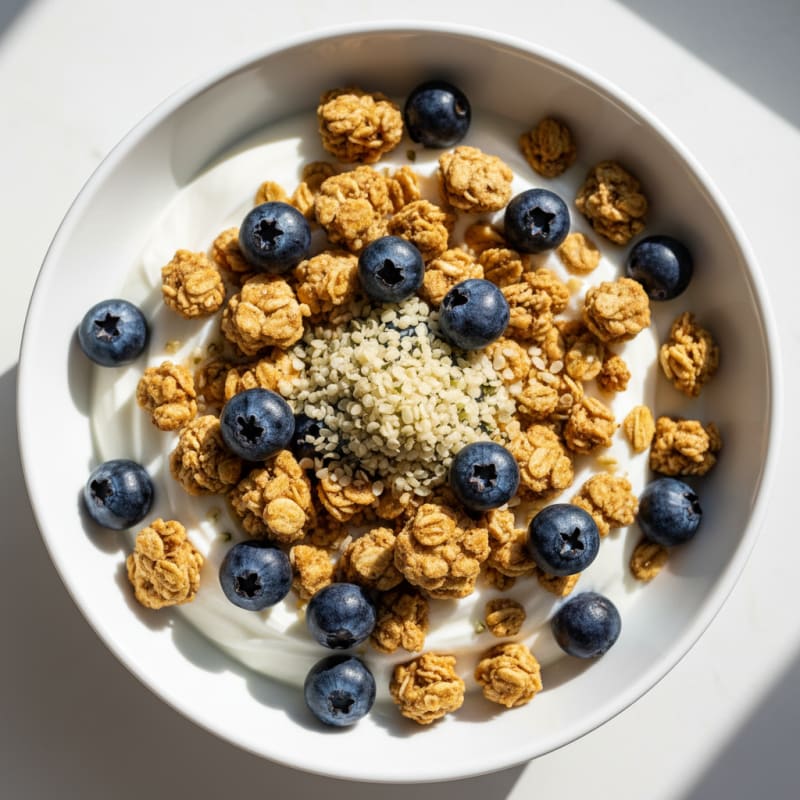 Creamy Greek Yogurt Bowl with Protein Granola and Berries