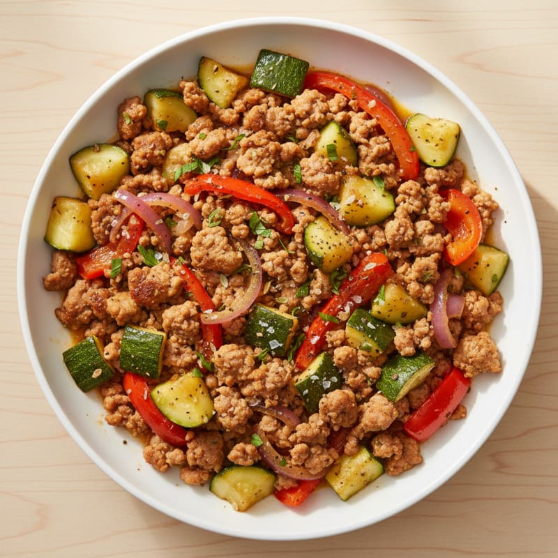 Savory Ground Turkey and Vegetable Skillet