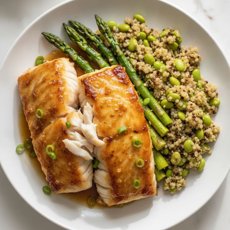 Miso-Glazed Cod with Roasted Asparagus
