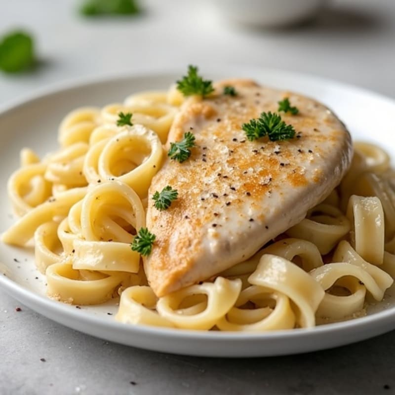 Creamy Cauliflower Alfredo Chicken Pasta