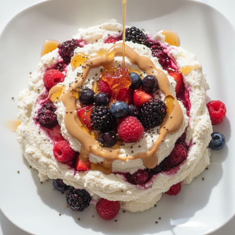Silky Greek Yogurt Protein Mousse with Mixed Berries