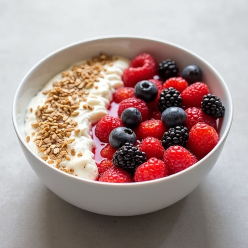 Creamy Cottage Cheese Berry Bowl with Almonds