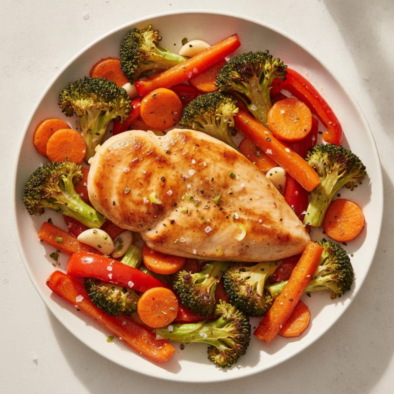 Pan-Seared Chicken with Roasted Vegetables