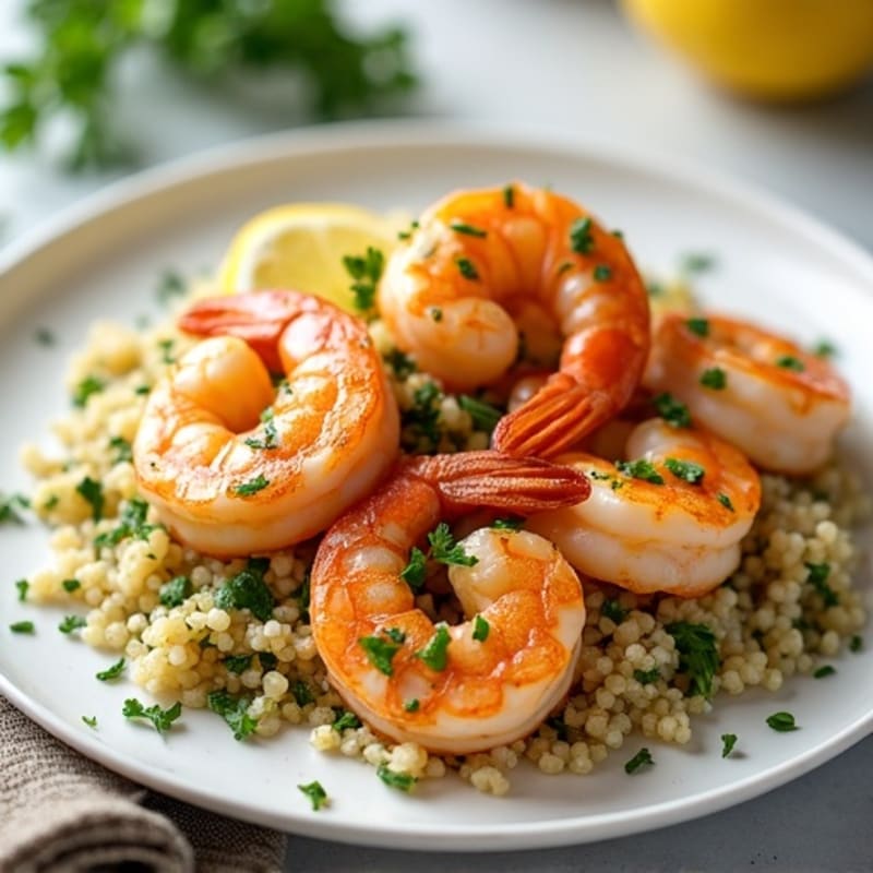 Garlic-Lemon Seared Shrimp with Herb Quinoa