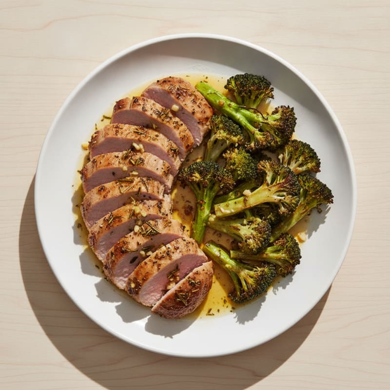 Herb-Roasted Pork Tenderloin with Roasted Broccoli