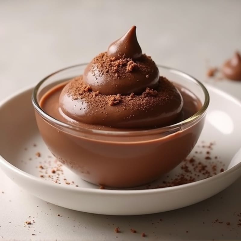 Silky Chocolate Protein Pudding with Almond Butter Swirl