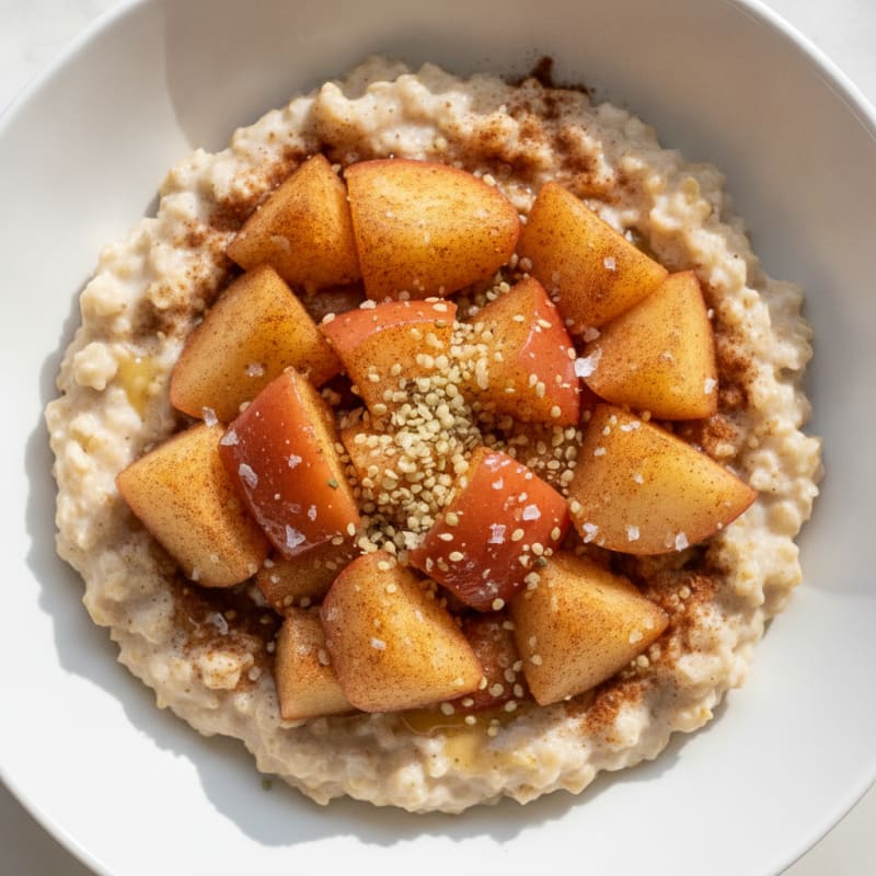 Warm Apple Cinnamon Oatmeal Bowl
