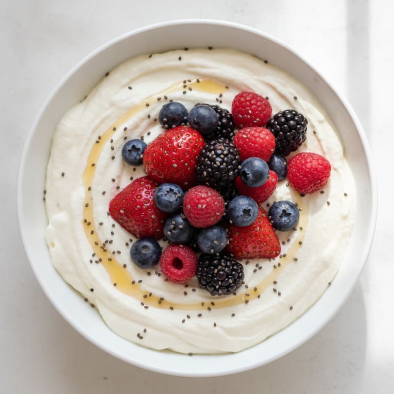 Silky Protein Yogurt with Mixed Berries