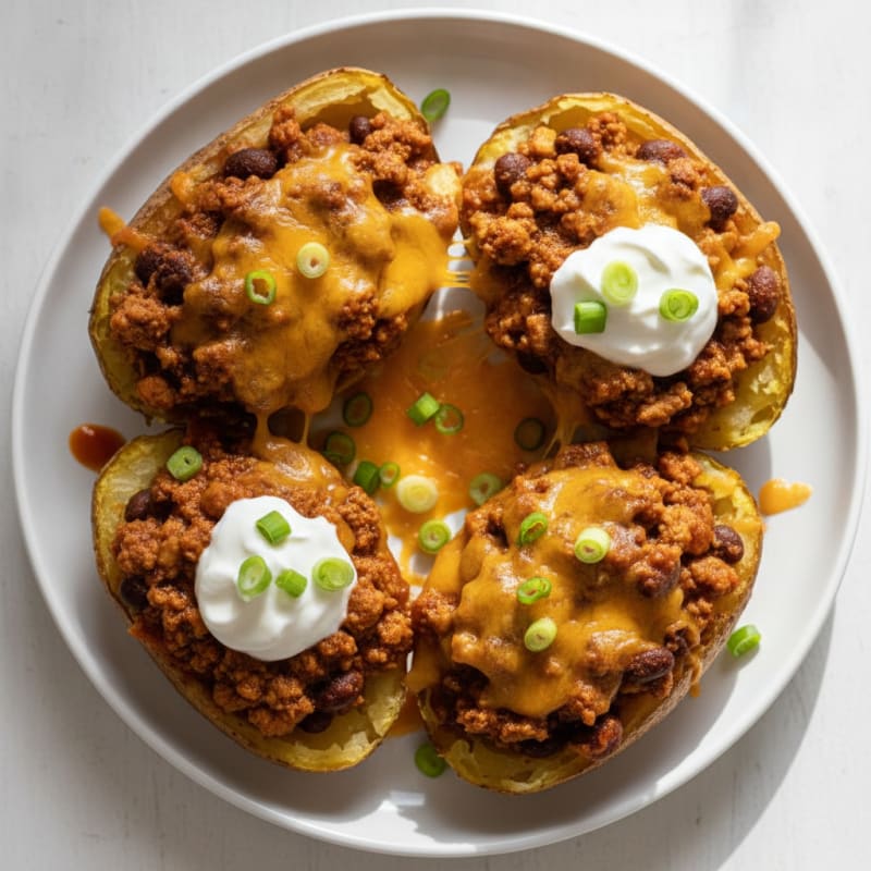 Chili Cheese Potato Skins
