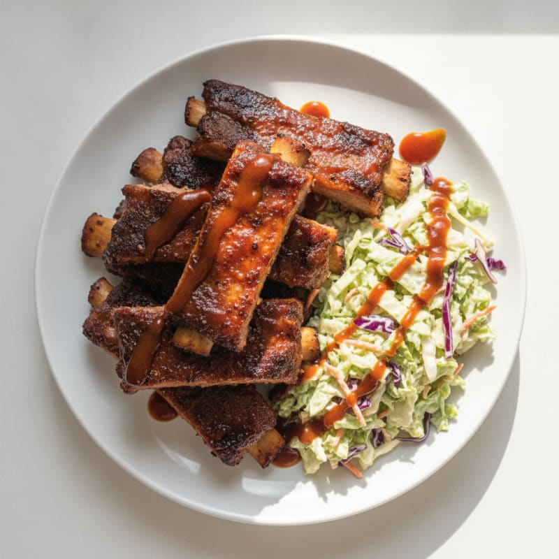 Smoked BBQ Ribs with Tangy Slaw