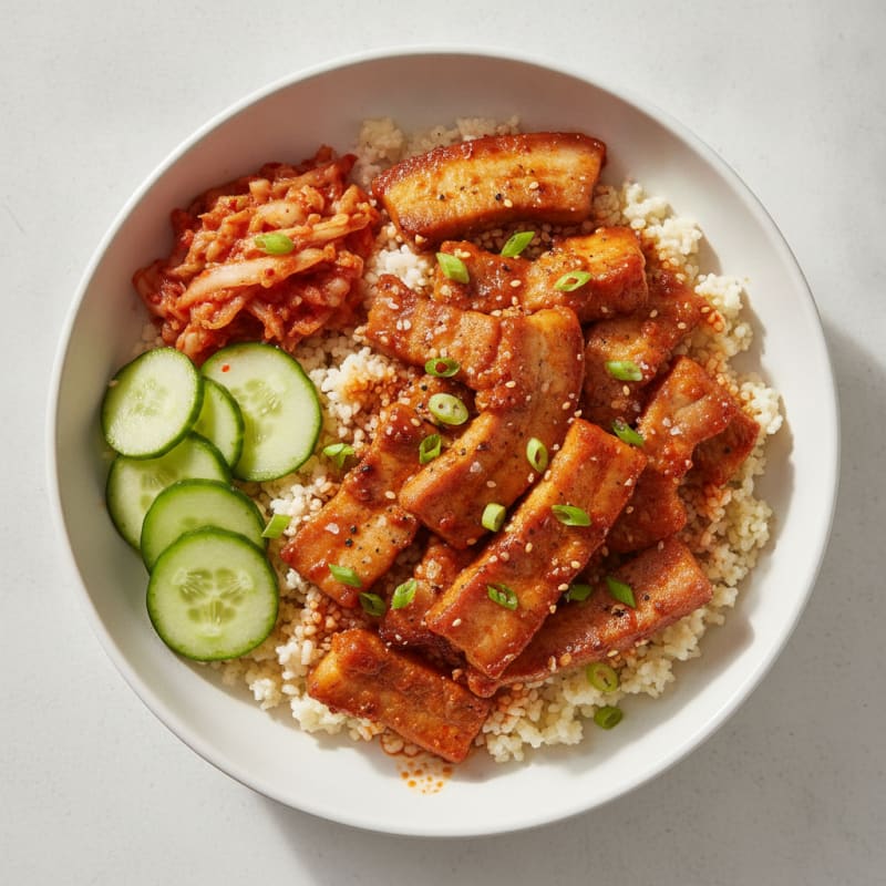 Spicy Gochujang Pork Belly Bowl
