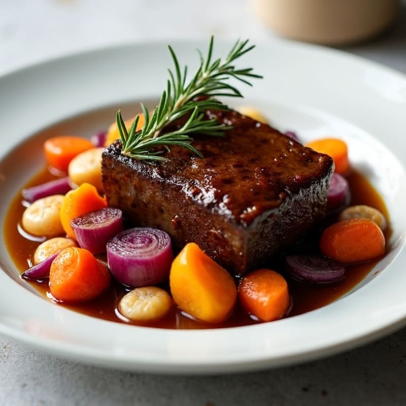 Tender Slow-Braised Short Ribs with Roasted Root Vegetables