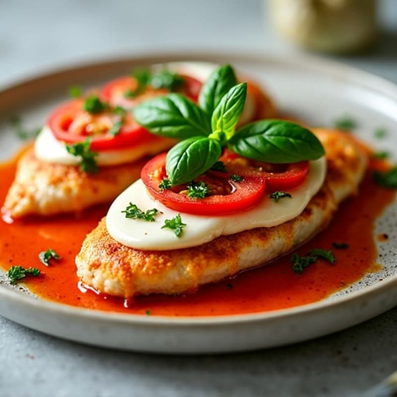 Baked Chicken Margherita with Fresh Basil