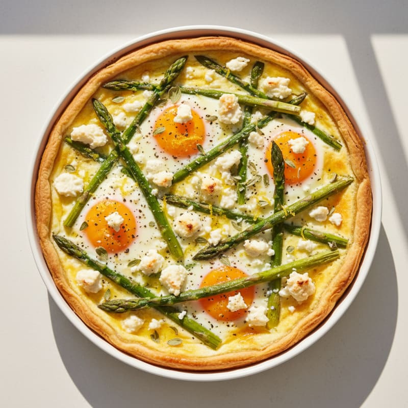 Golden Baked Egg and Asparagus Tart