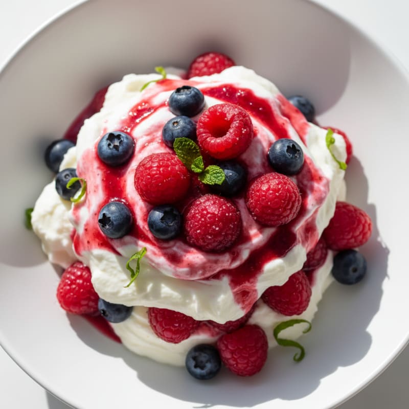 Silky Greek Yogurt and Whey Protein Parfait with Berries
