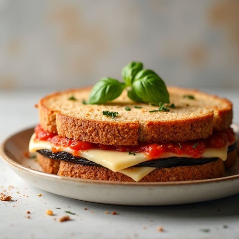 Crispy Baked Eggplant Parmesan Sandwich