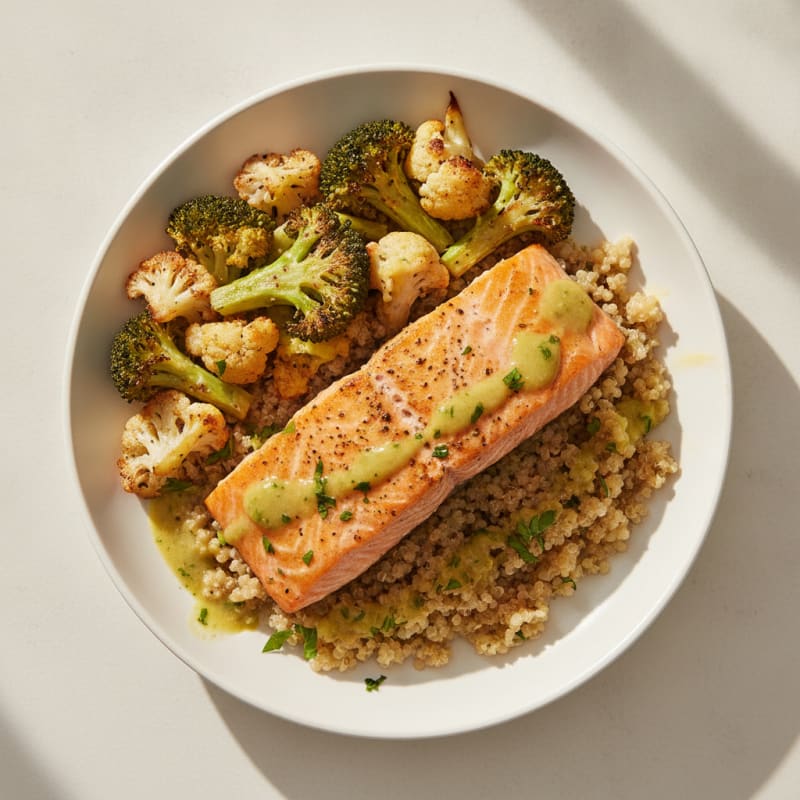 Lemon-Herb Salmon with Roasted Veggies & Quinoa