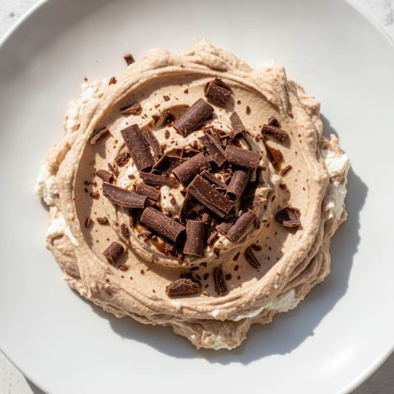 Cottage Cheese Protein Mousse with Dark Chocolate Shavings