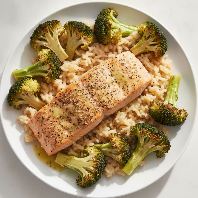 Sheet Pan Lemon Herb Salmon and Broccoli
