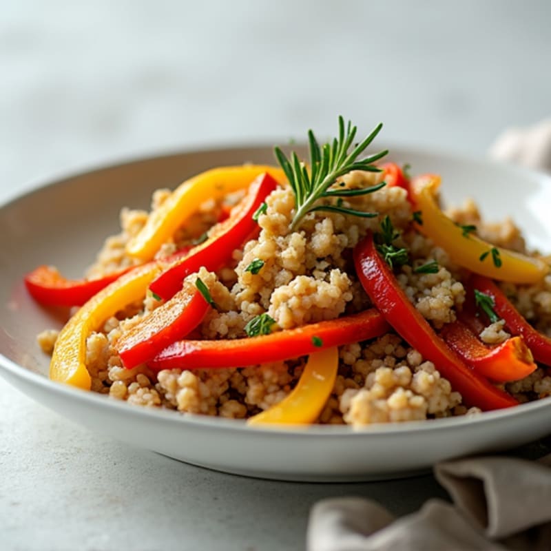 Herb-Seasoned Turkey Skillet with Sautéed Peppers and Leeks