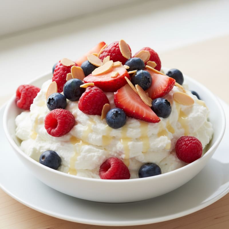 Greek Yogurt Protein Mousse with Mixed Berries