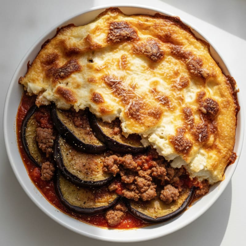 Lamb and Eggplant Moussaka Bake