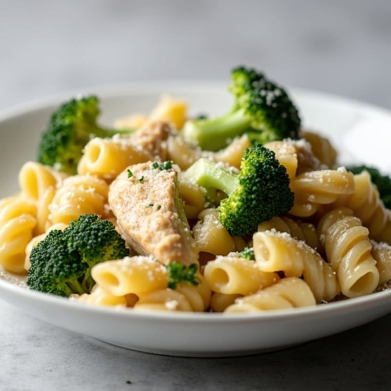 High-Protein Creamy Baked Pasta with Chicken and Broccoli