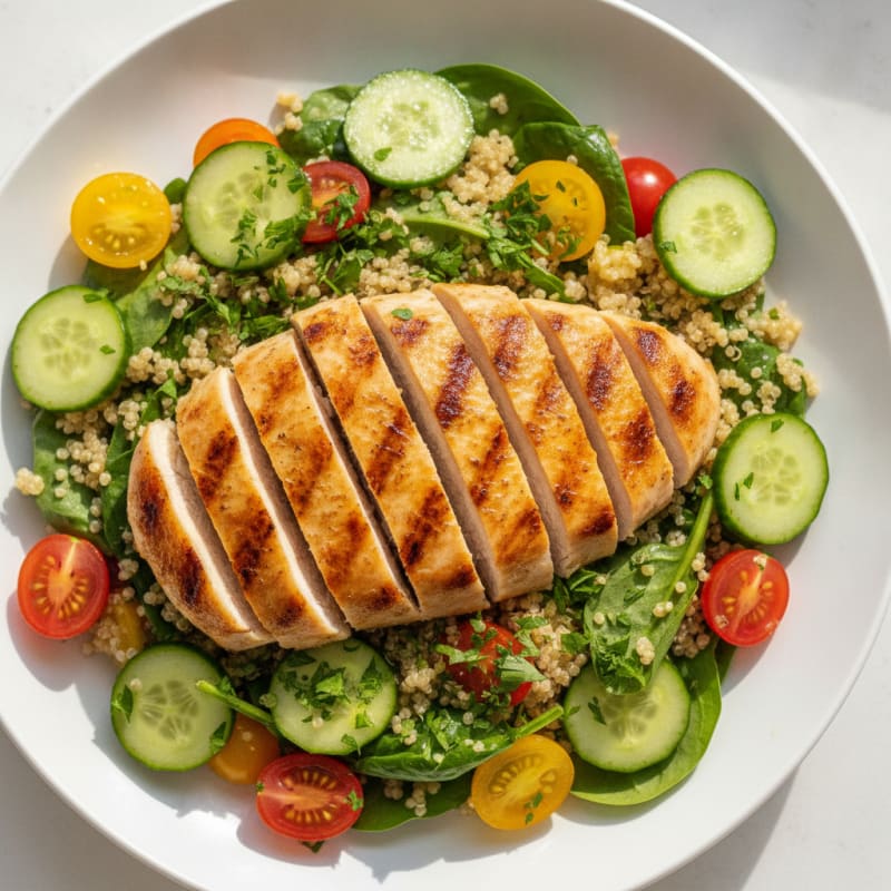 Grilled Chicken and Quinoa Salad with Lemon Vinaigrette