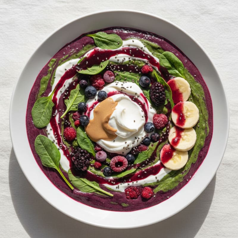 Berry Spinach Protein Smoothie with Greek Yogurt