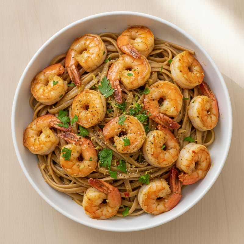 Garlic Herb Shrimp Scampi with Linguine