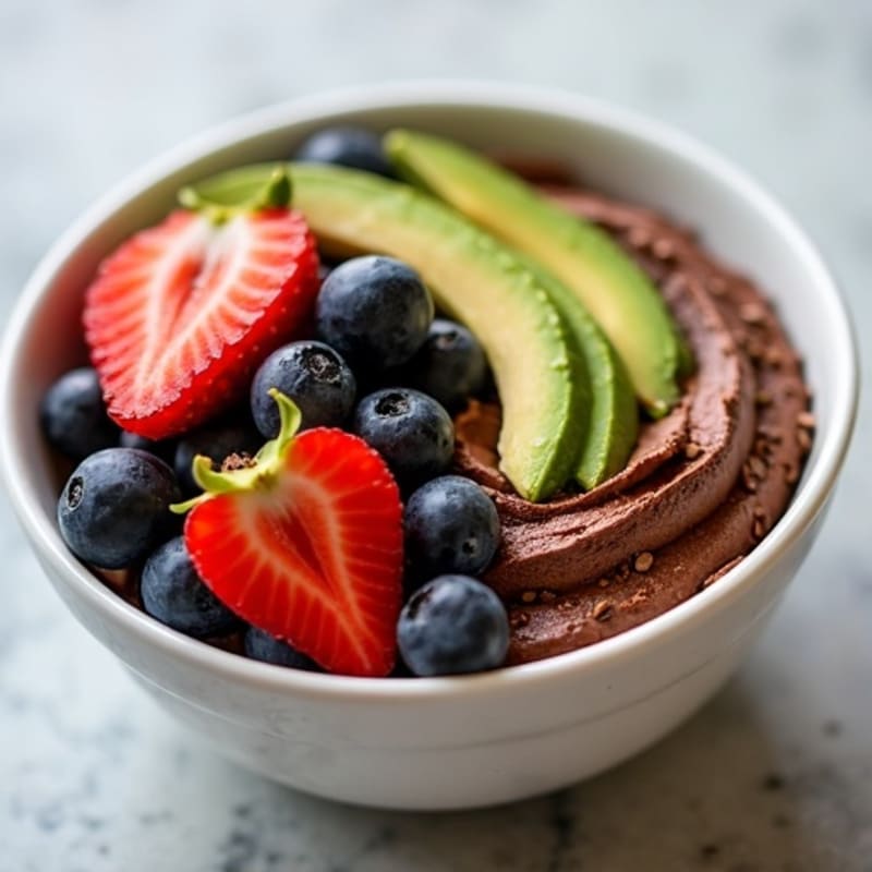 Creamy Chocolate Avocado Mousse with Fresh Berries