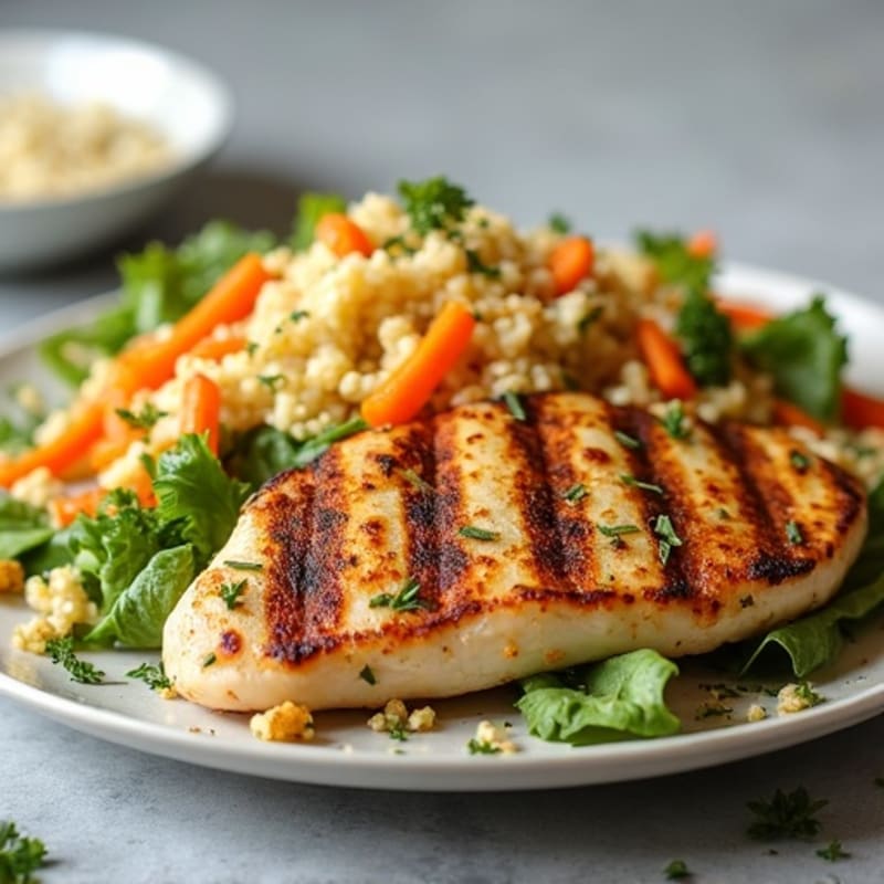 Grilled Chicken Breast with Crunchy Cabbage Slaw
