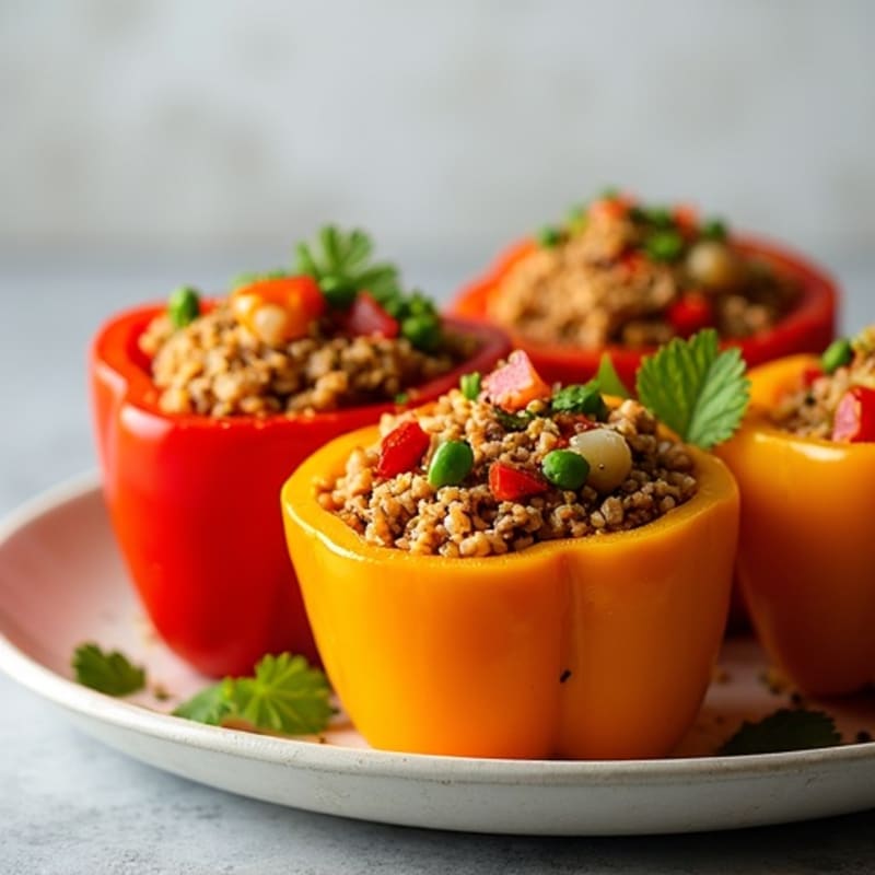 Hearty Lean Ground Turkey Stuffed Bell Peppers