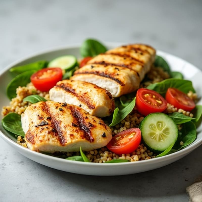 Grilled Chicken and Quinoa Salad with Fresh Vegetables