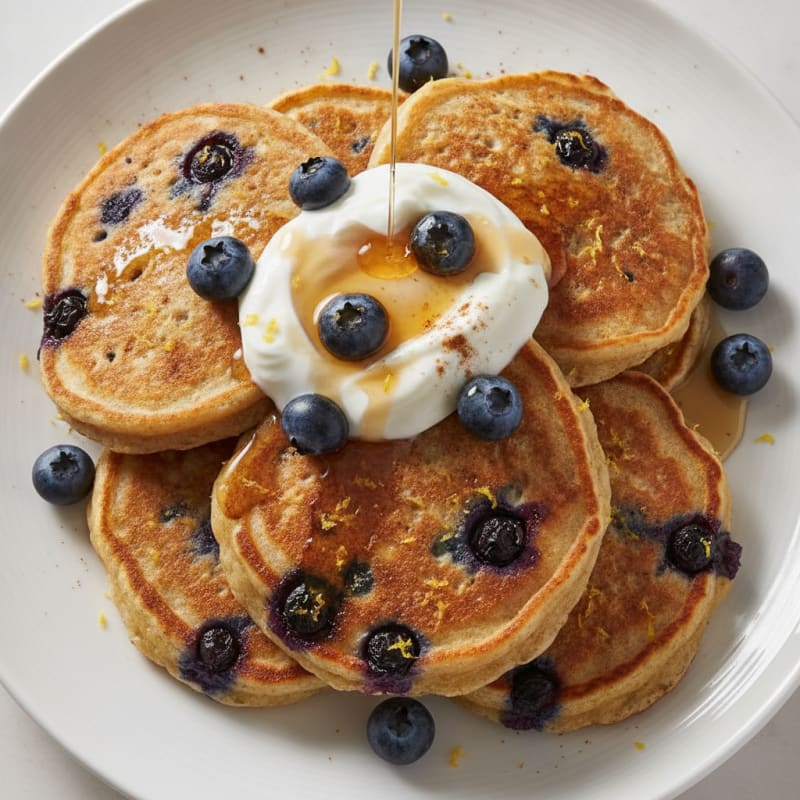 Blueberry Ricotta Pancakes with Lemon Zest