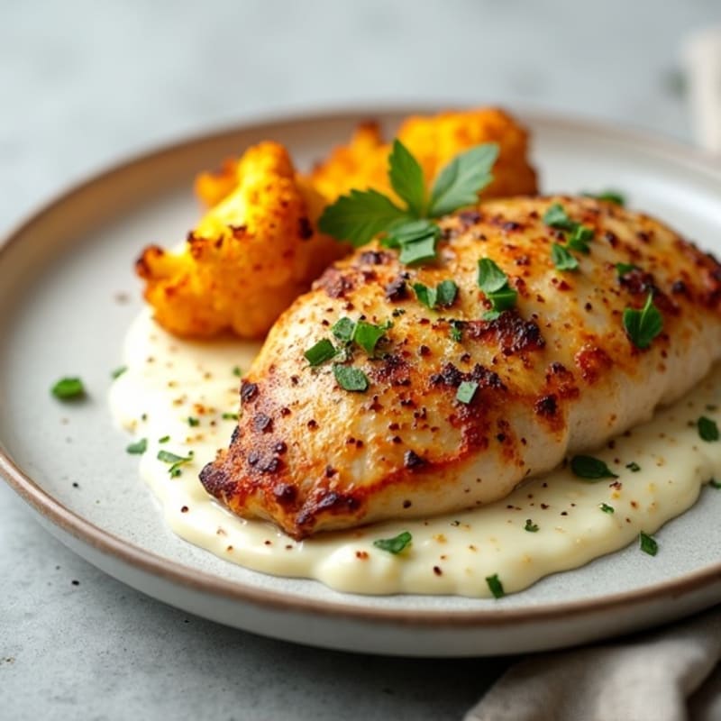 Creamy Spiced Chicken with Roasted Cauliflower
