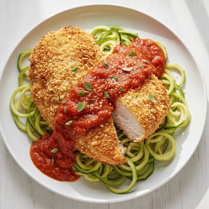 Parmesan-Crusted Chicken with Marinara Sauce