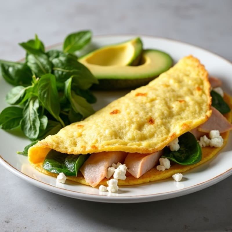 Egg White Omelette with Turkey, Spinach and Feta