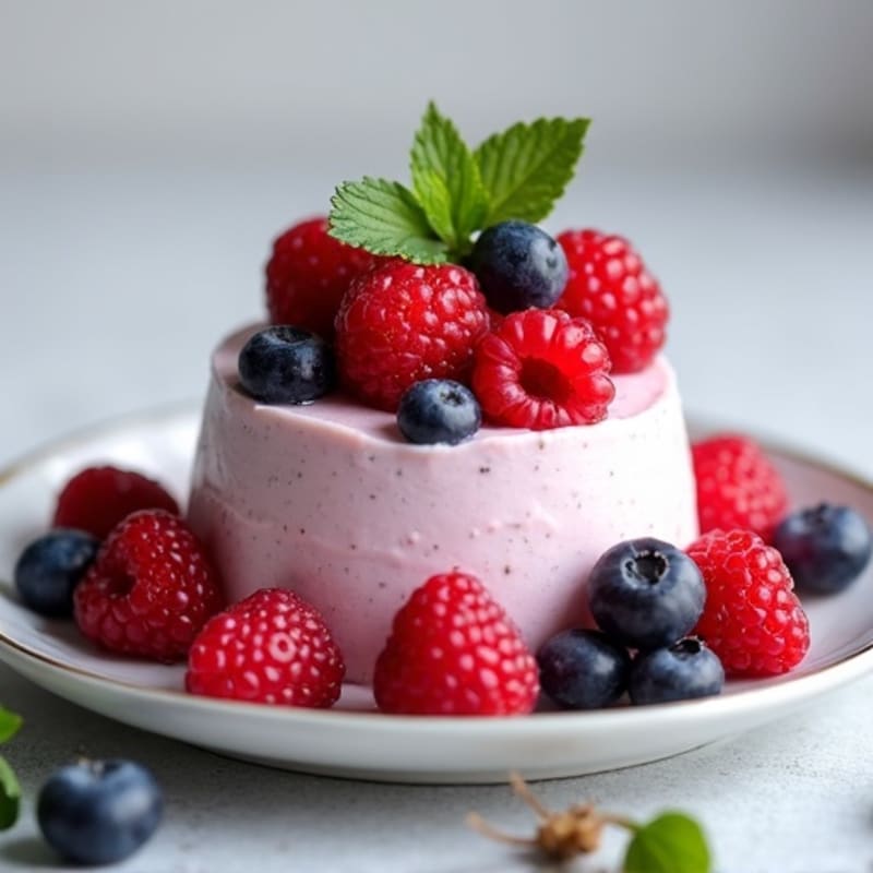Silky Greek Yogurt Protein Mousse with Mixed Berries
