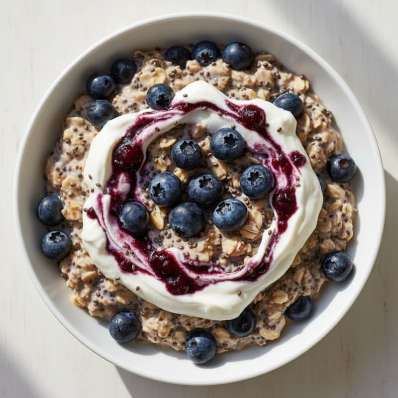 Blueberry Overnight Oats with Chia