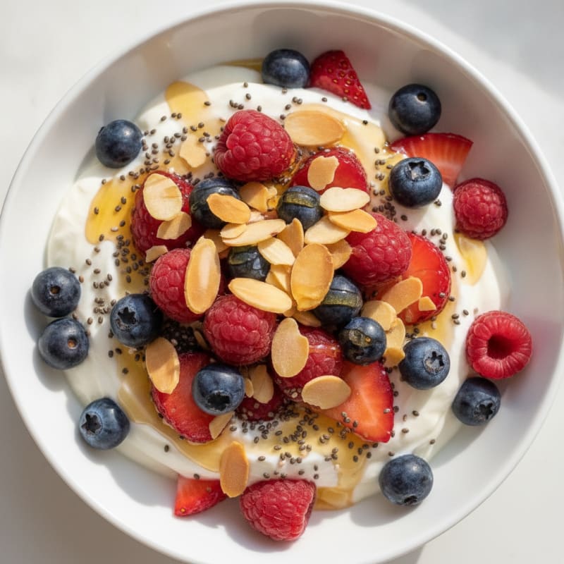 Greek Yogurt Berry Parfait with Chia Seeds