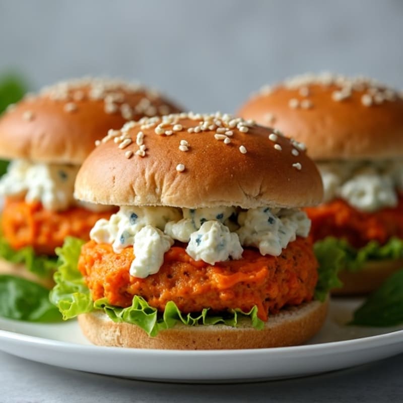 Grilled Buffalo Turkey Burgers with Creamy Blue Cheese