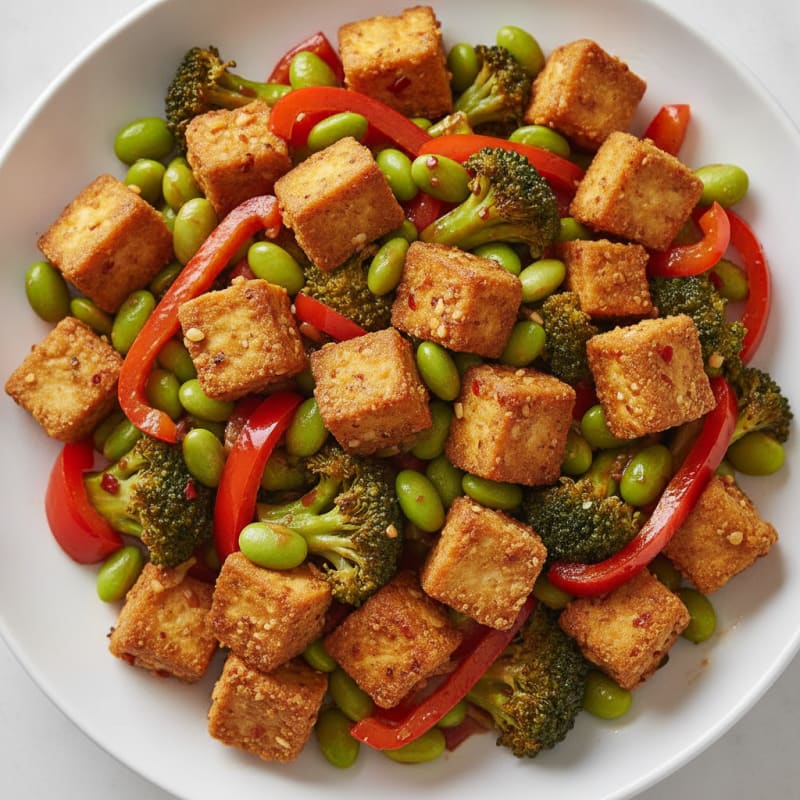 Garlic-Ginger Tofu Stir-Fry with Vegetables