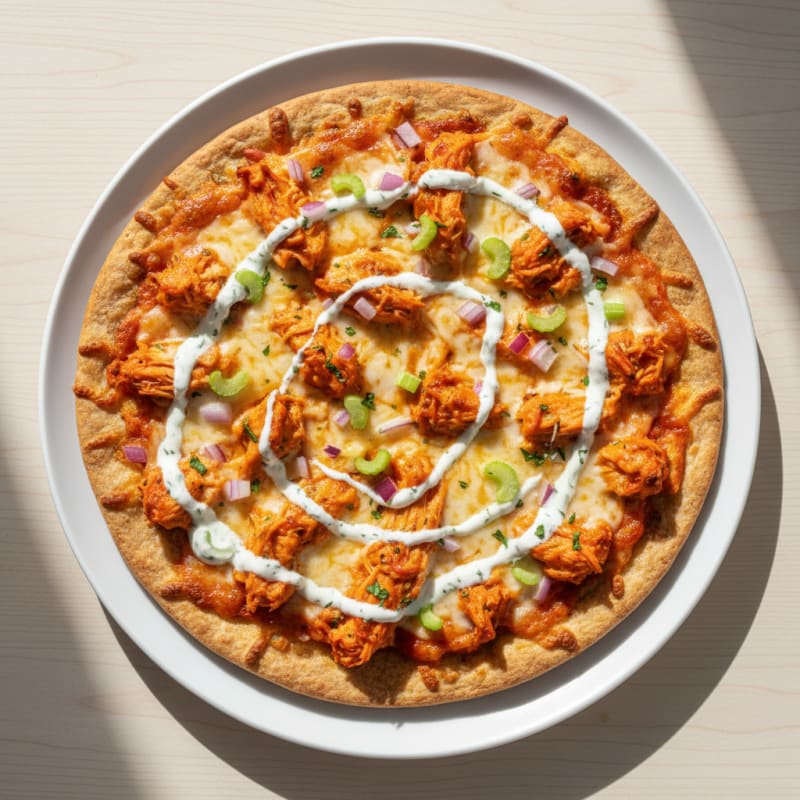Crispy Buffalo Chicken Pizza with Ranch